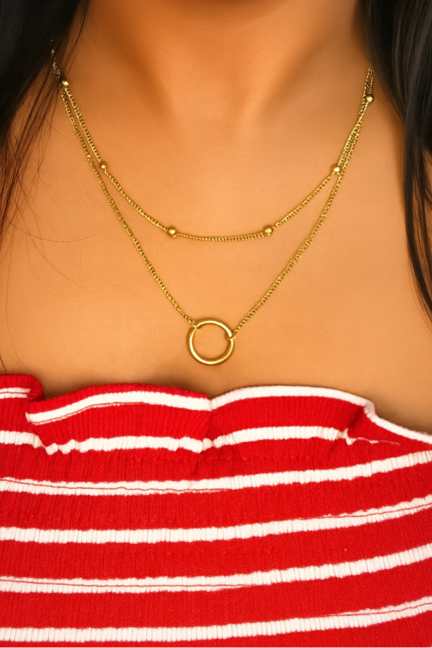 Golden Orbit Pendent(Anti-Tarnish)