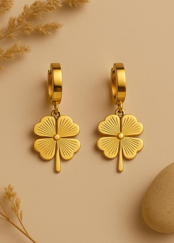 Clover Petal Drop Earrings (Anti-Tarnish)