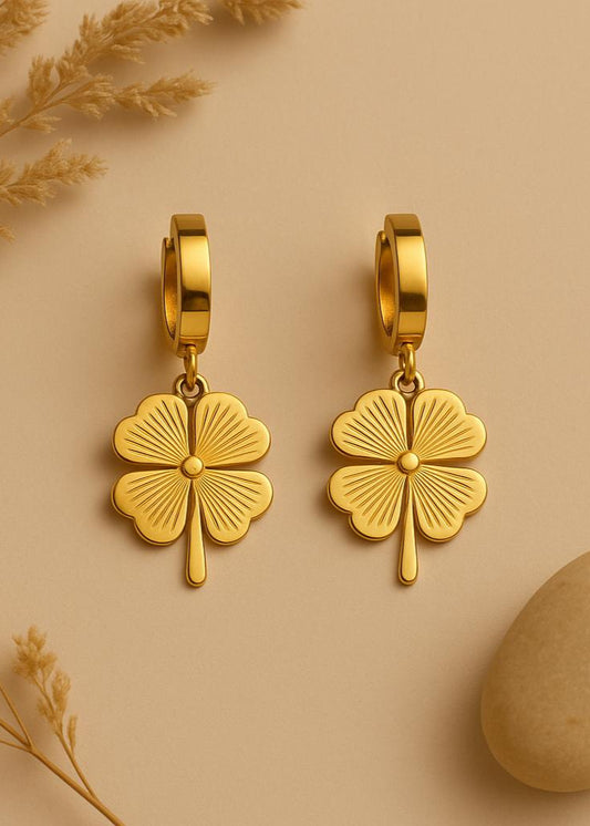 Clover Petal Drop Earrings (Anti-Tarnish)