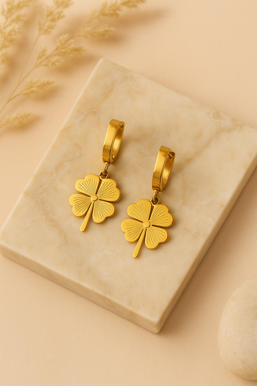 Clover Petal Drop Earrings (Anti-Tarnish)