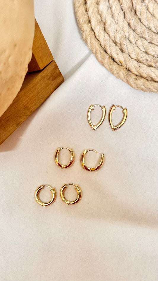 3 Pair Everyday Hoops