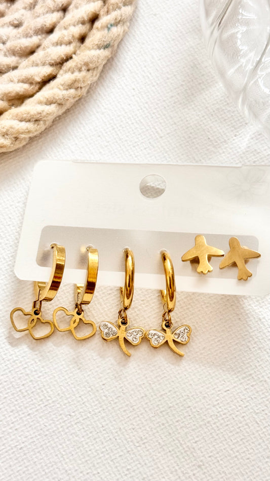 Chic 3-pair Earring Set