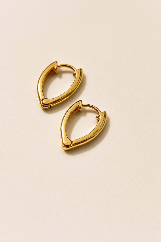 Angle Arc Hoop Earrings (Anti-Tarnish)
