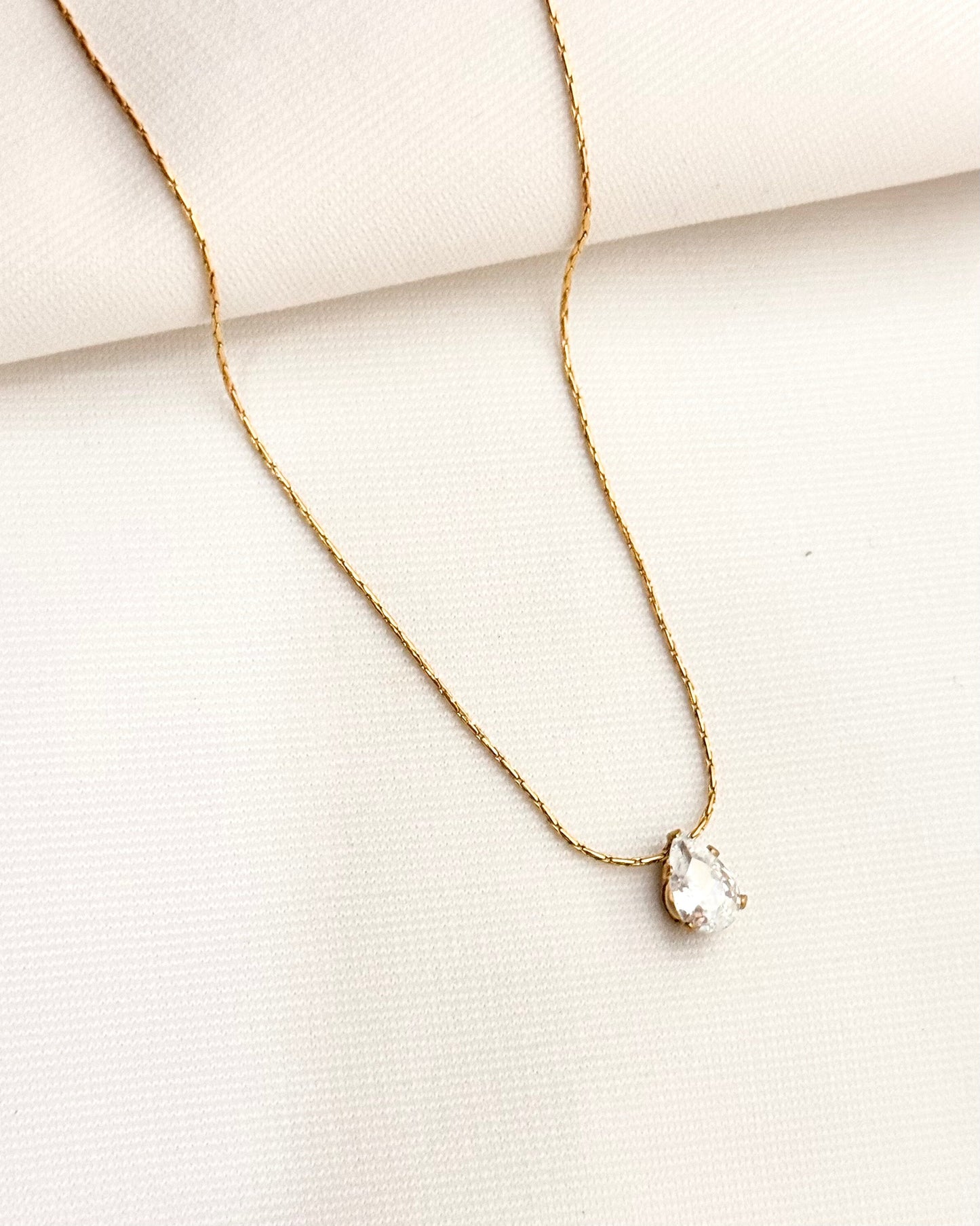 Drop Solitaire Pendant(Anti-Tarnish)