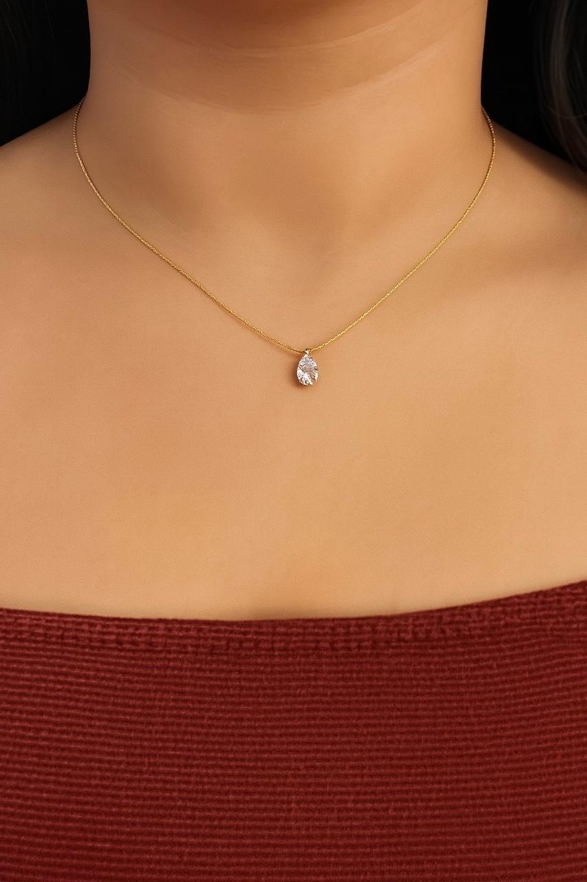 Drop Solitaire Pendant(Anti-Tarnish)