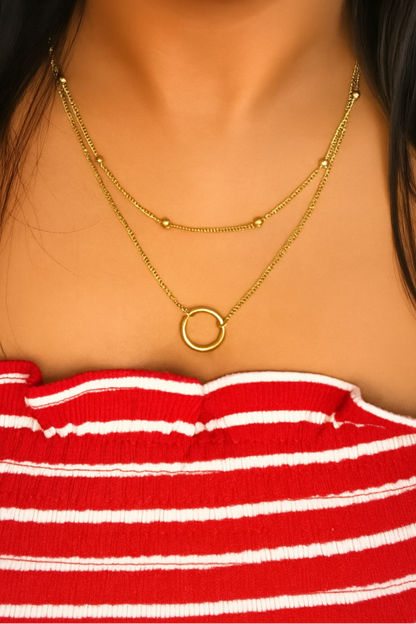 Golden Orbit Pendent(Anti-Tarnish)